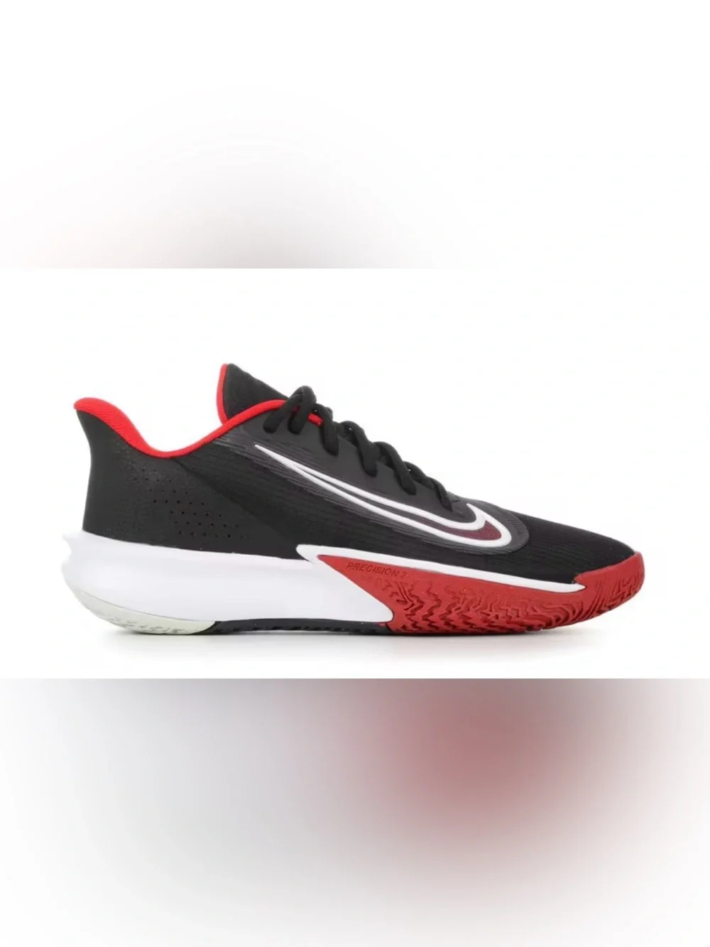 Nike Precision VII EasyOn black white and red basketball low top sneakers 8.5